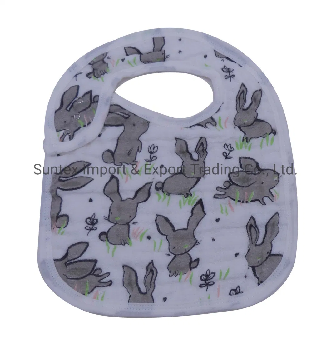 Newborn Baby Cotton Muslin Snap Bibs