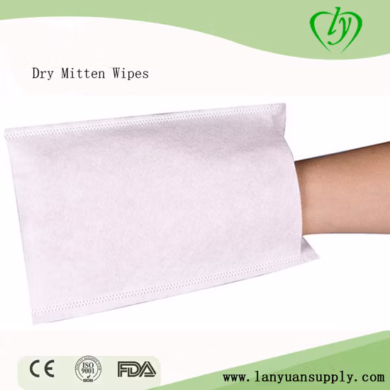 Spunlace Molton Non Woven Mitten Einweg-Handschuhwischtuch
